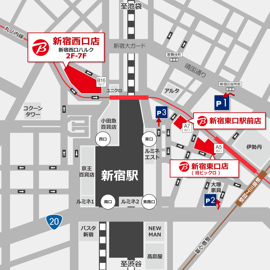 BicCamera 新宿东口店地图
