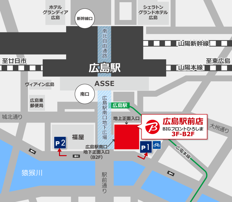 BicCamera 广岛站前店地图